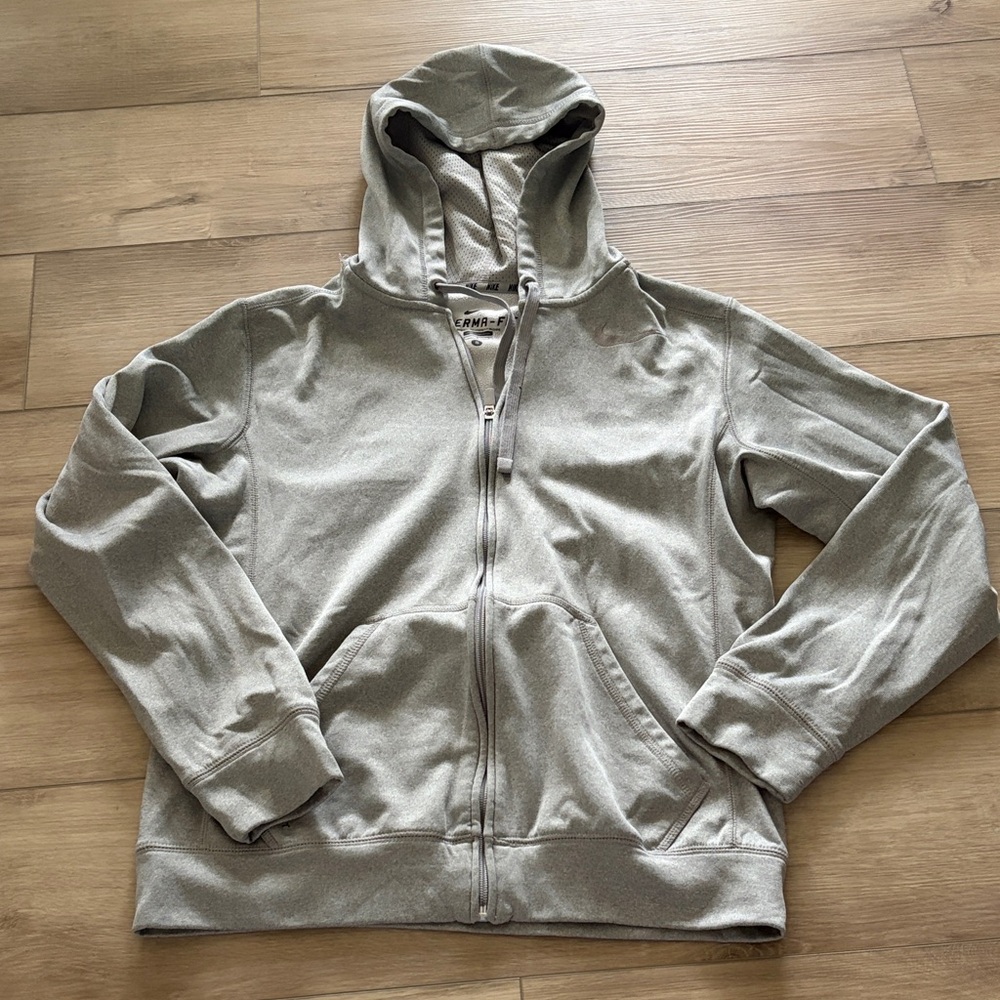 Nike Men's Heather Gray Zip-Up Hoodie